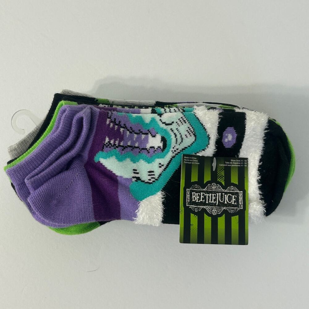 Beetlejuice NWT No Show Socks 6-Pack Size 4-10 Licensed Warner Bros